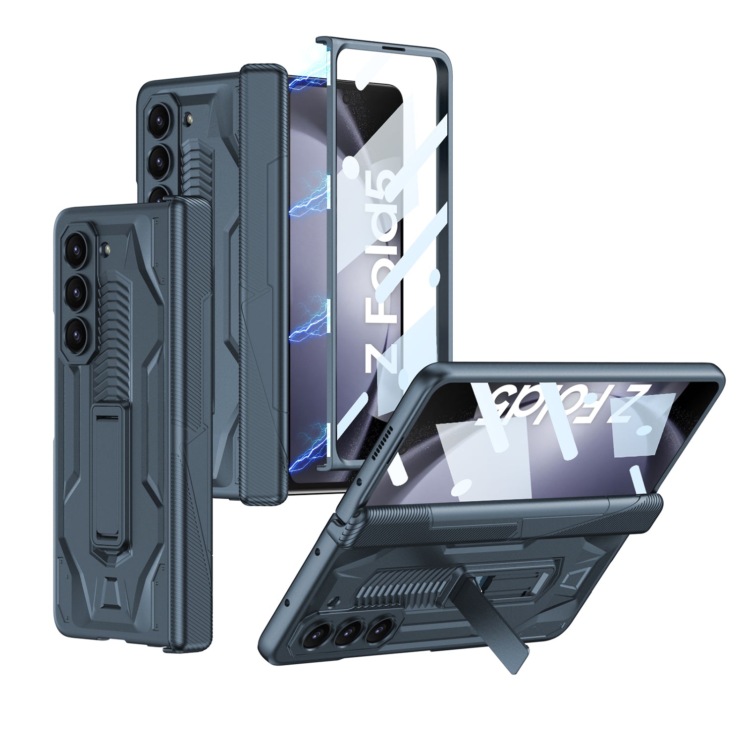 GKK Armor PC-telefoncover til Samsung Galaxy Z Fold5 5G Kickstand-telefonskal med hærdet glasskærmfilm GKK Armor PC-telefoncover til Samsung Galaxy Z Fold5 5G Kickstand-telefonskal med hærdet glasskærmfilm